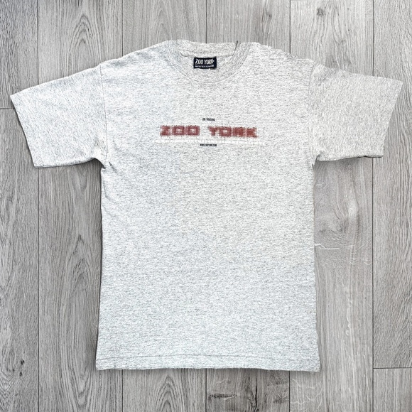 Zoo York Supreme Zoo Thousand T-Shirt Heather Grey Size M Vintage Y2k Streetwear - Picture 1 of 10
